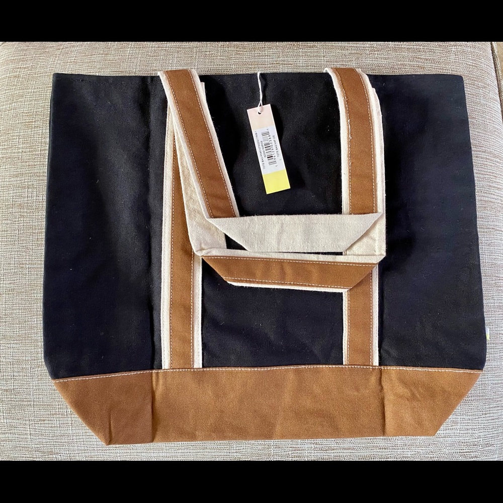 Summersalt NWT Black/Brown Canvas Tote